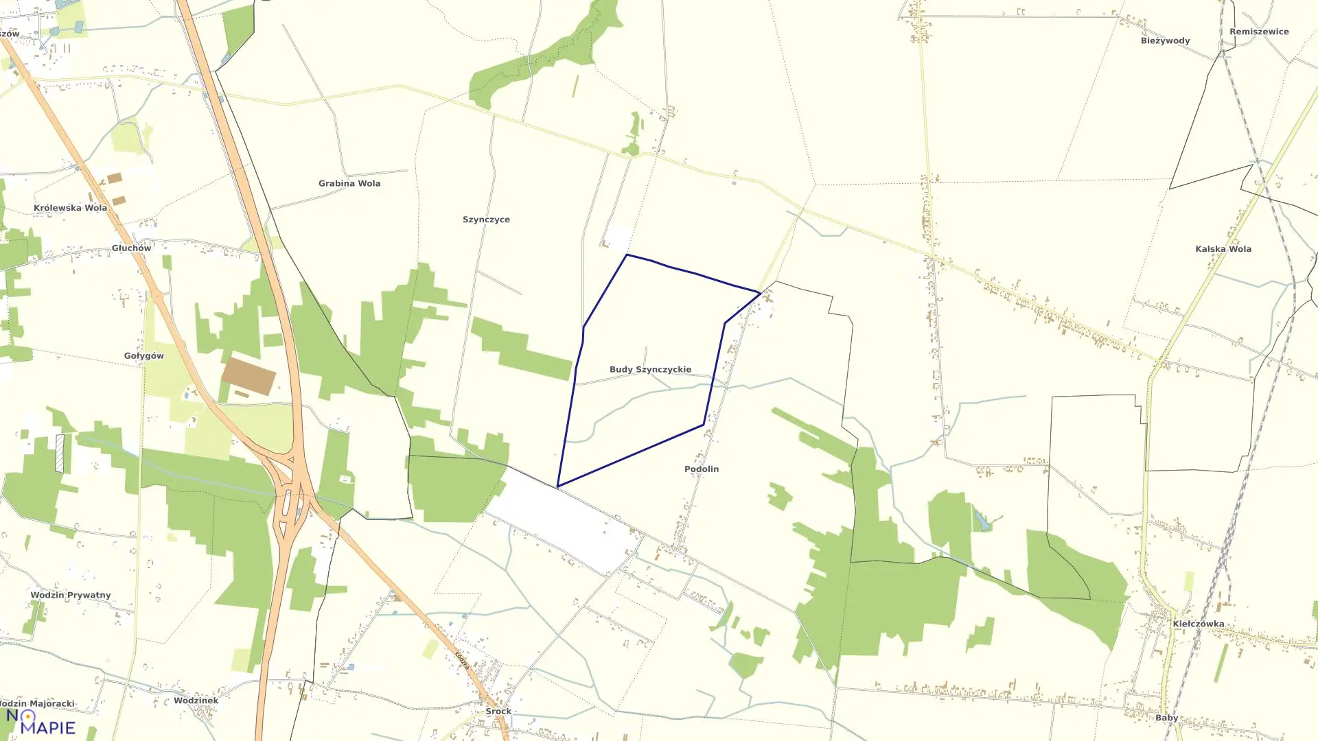 Mapa obrębu BUDY SZYNCZYCKIE w gminie Czarnocin