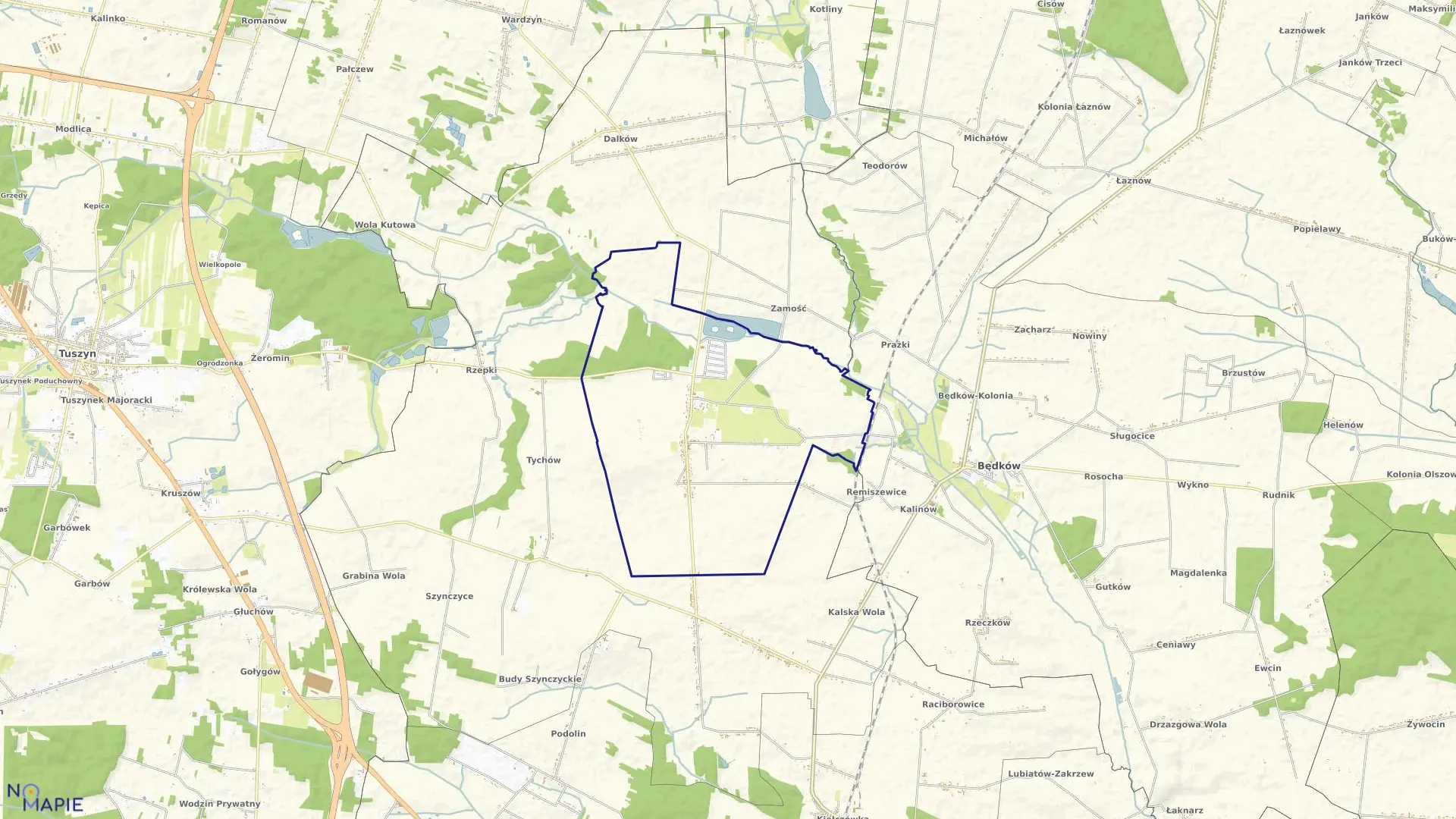 Mapa obrębu CZARNOCIN w gminie Czarnocin